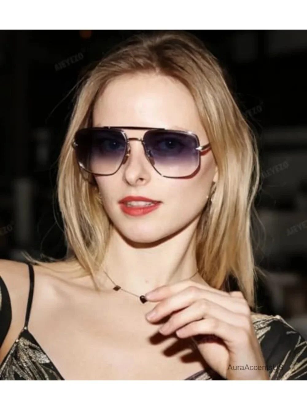Oversized Square Aviator Sunglasses UV400 Gradient Pilot Shades Unisex